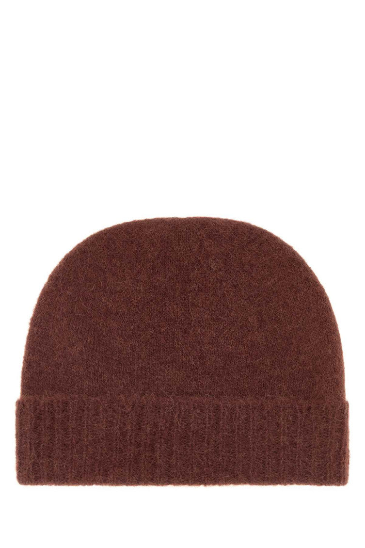 Brown Fluffy Solid Beanie Cap 2