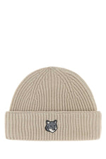 Beige Logo Beanie Cap 1