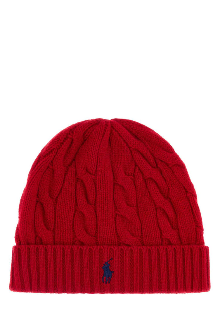 Red Knitted Beanie Cap 1