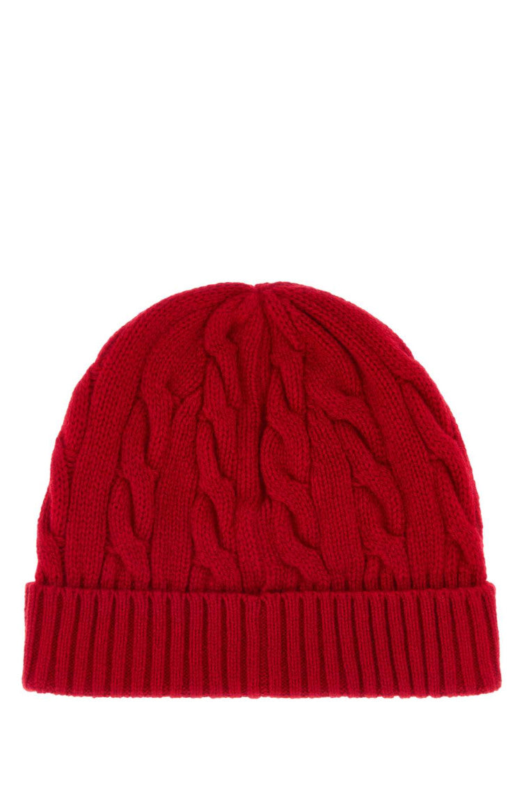Red Knitted Beanie Cap 2