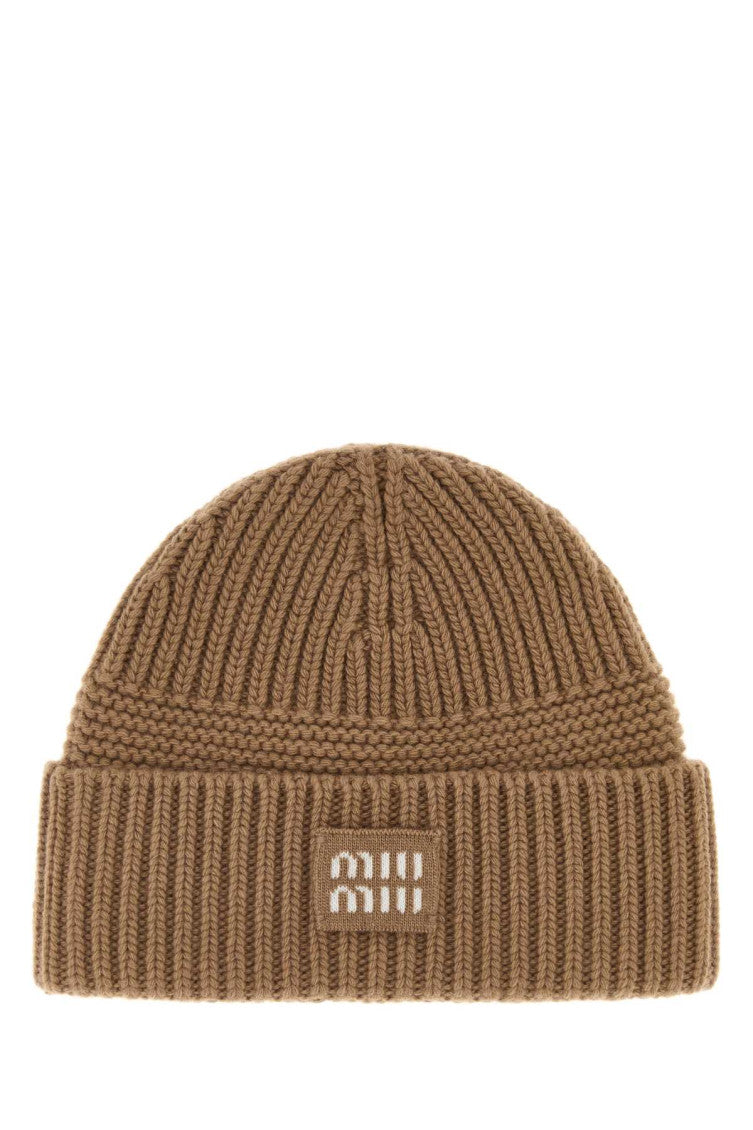 Light Brown Logo Beanie Cap 1