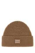 Light Brown Logo Beanie Cap 1