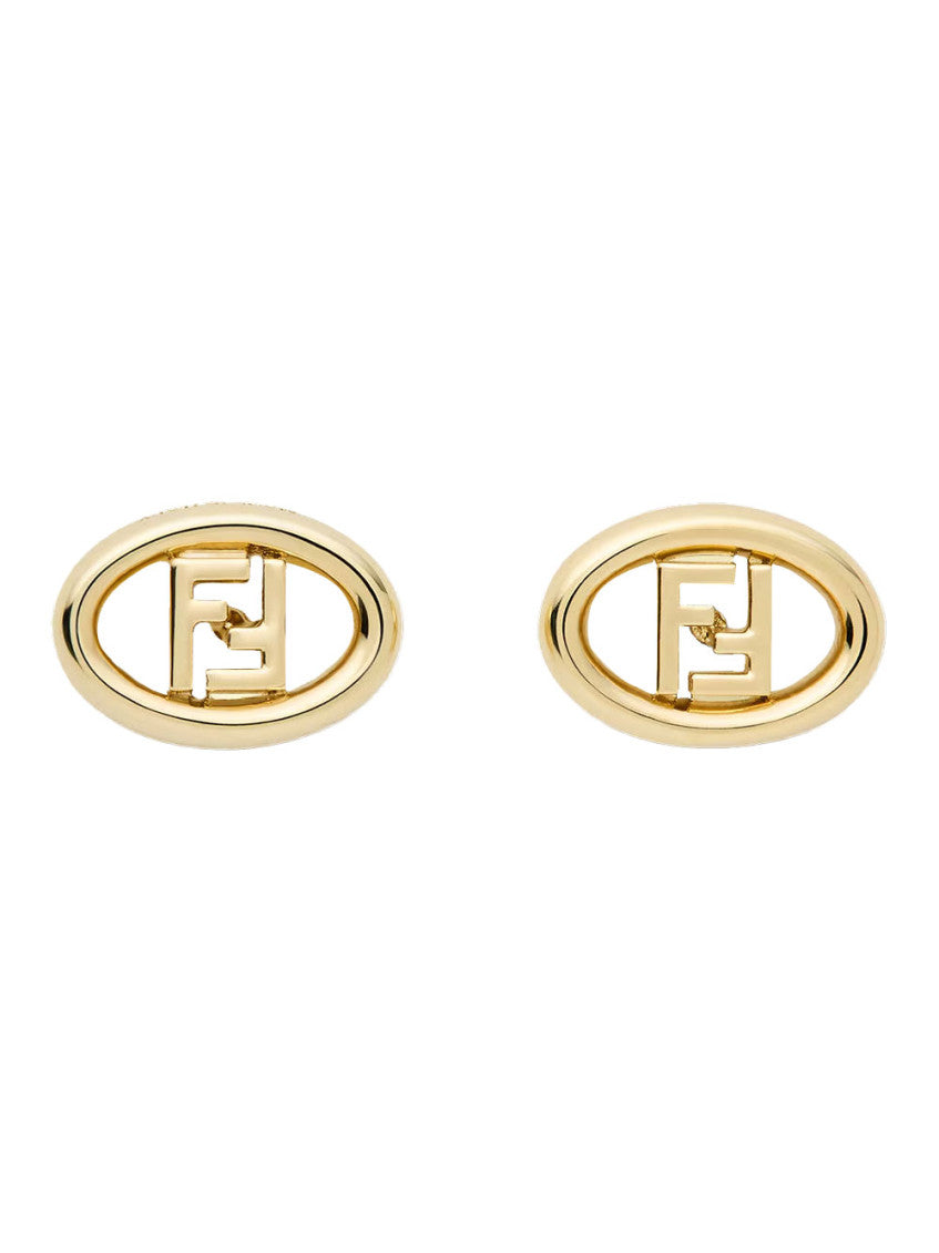 Golden FF Logo Stud Earrings 1