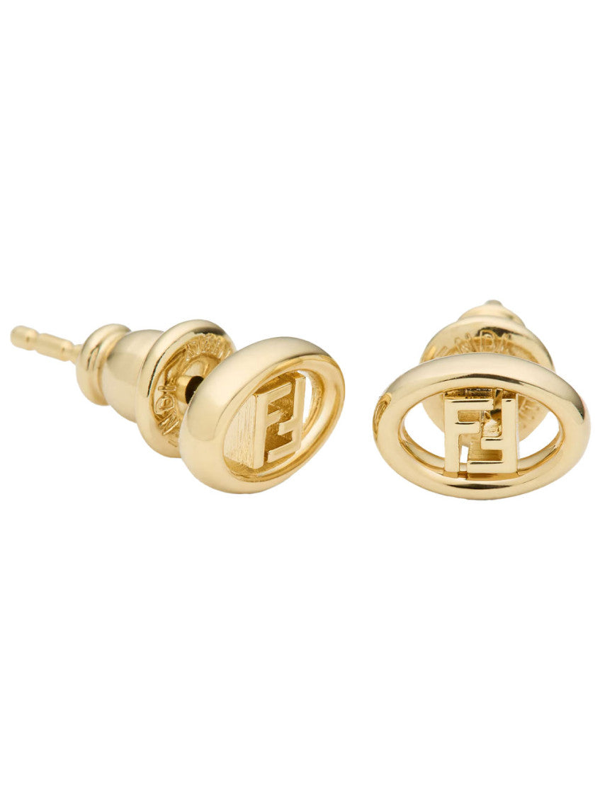 Golden FF Logo Stud Earrings 2