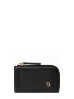 Black Logo Zip Card Holder 1