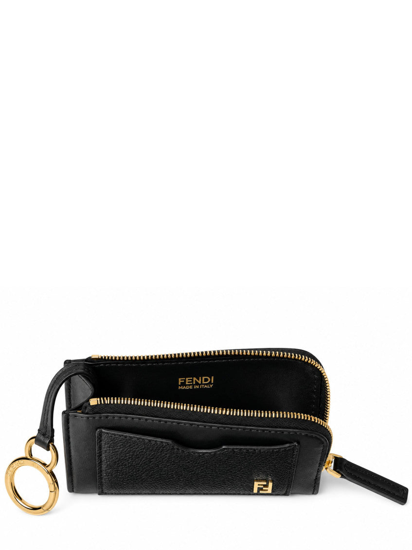 Black Logo Zip Card Holder 3