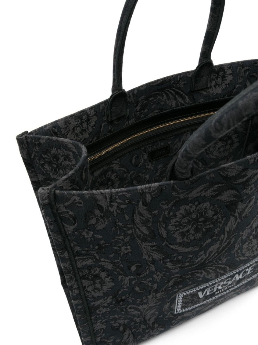 Black Barocco Athena Tote Bag 4