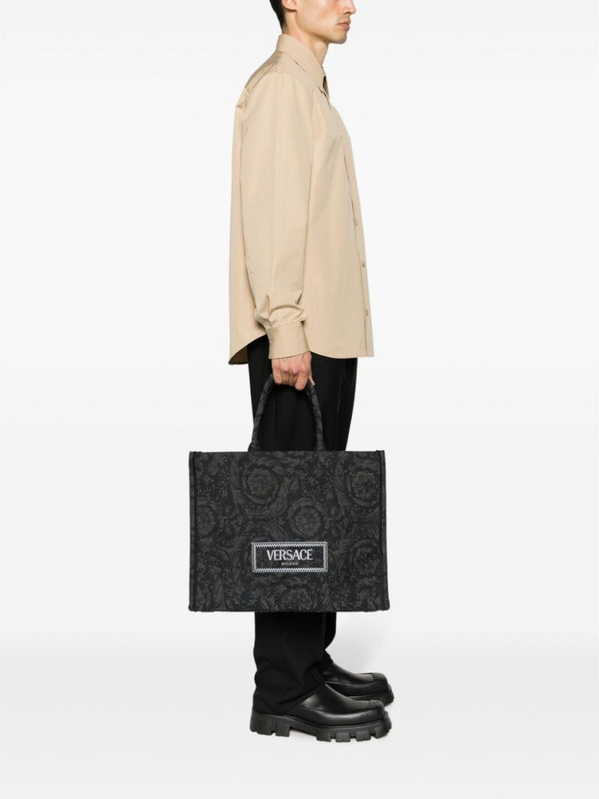 Black Barocco Athena Tote Bag 5