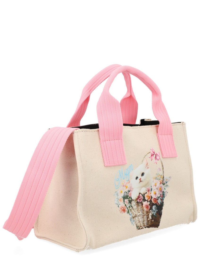 Beige Borsa Top Zip Small Tote 2