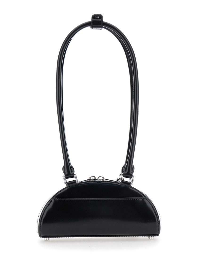 Black Curved Charm Shoulder Bag 2
