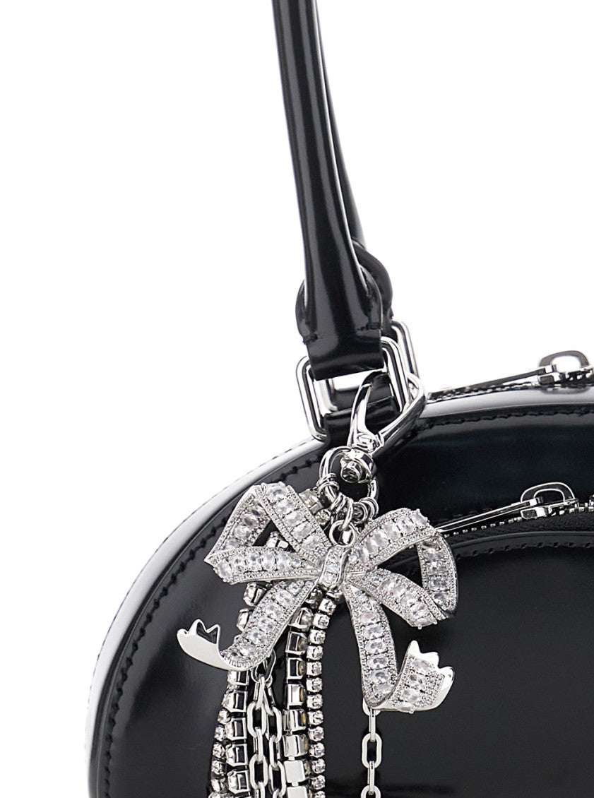 Black Curved Charm Shoulder Bag 3