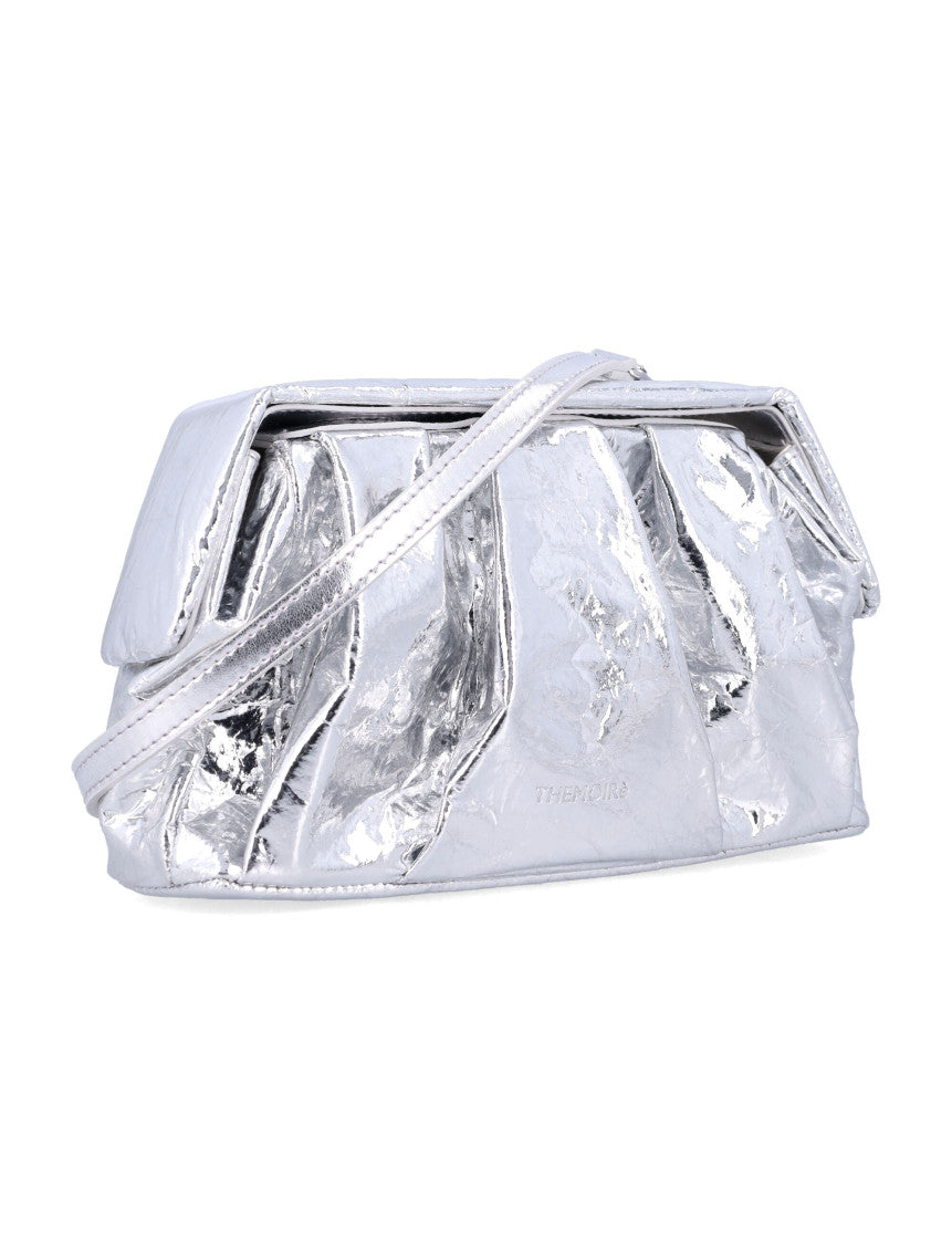 Silver Pleated-metallic Clutch 2