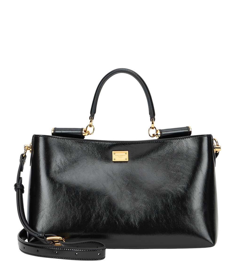 Black Vittoria Medium Satchel 1
