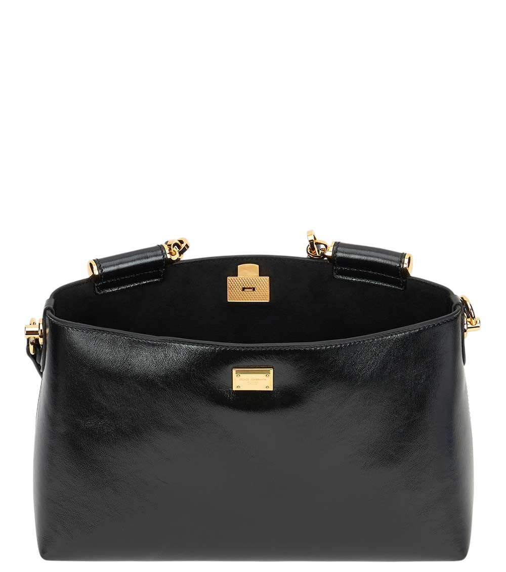 Black Vittoria Medium Satchel 3
