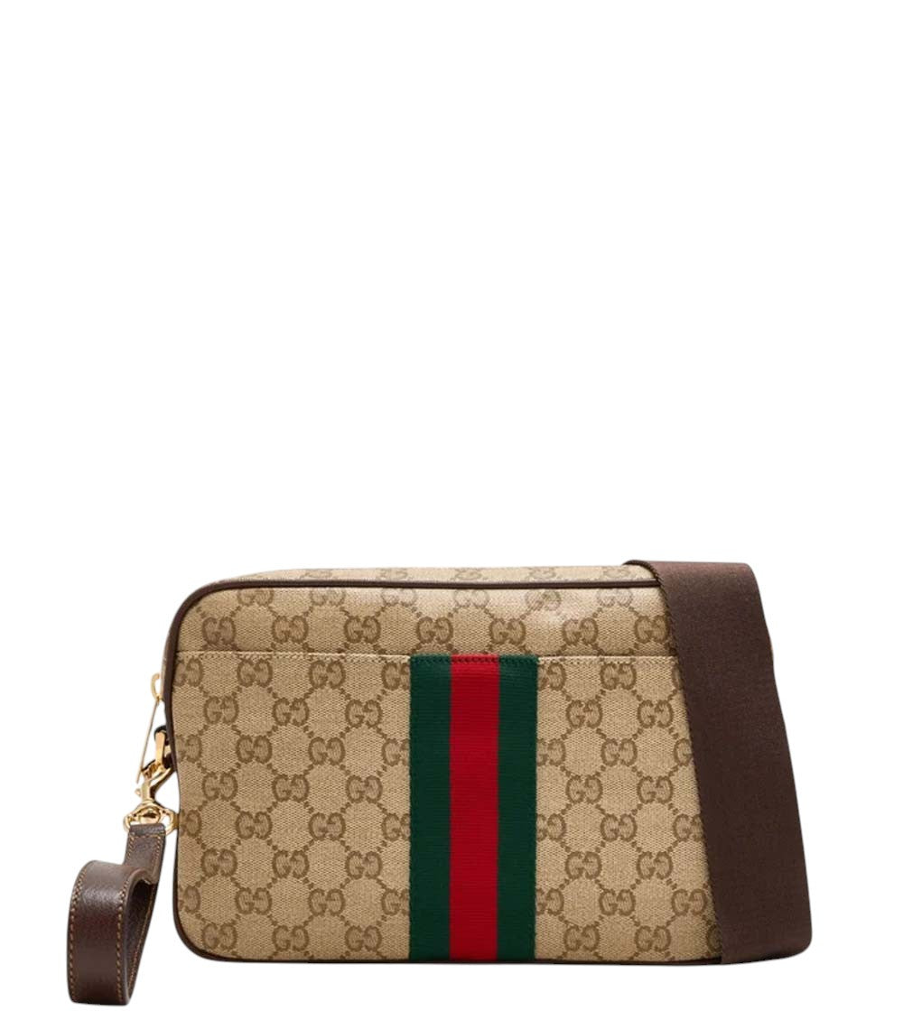 Beige Logo Small Crossbody Bag 1