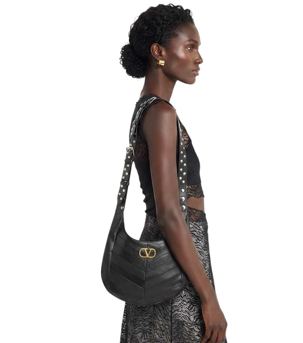 Black VLogo Medium Crossbody Bag 5
