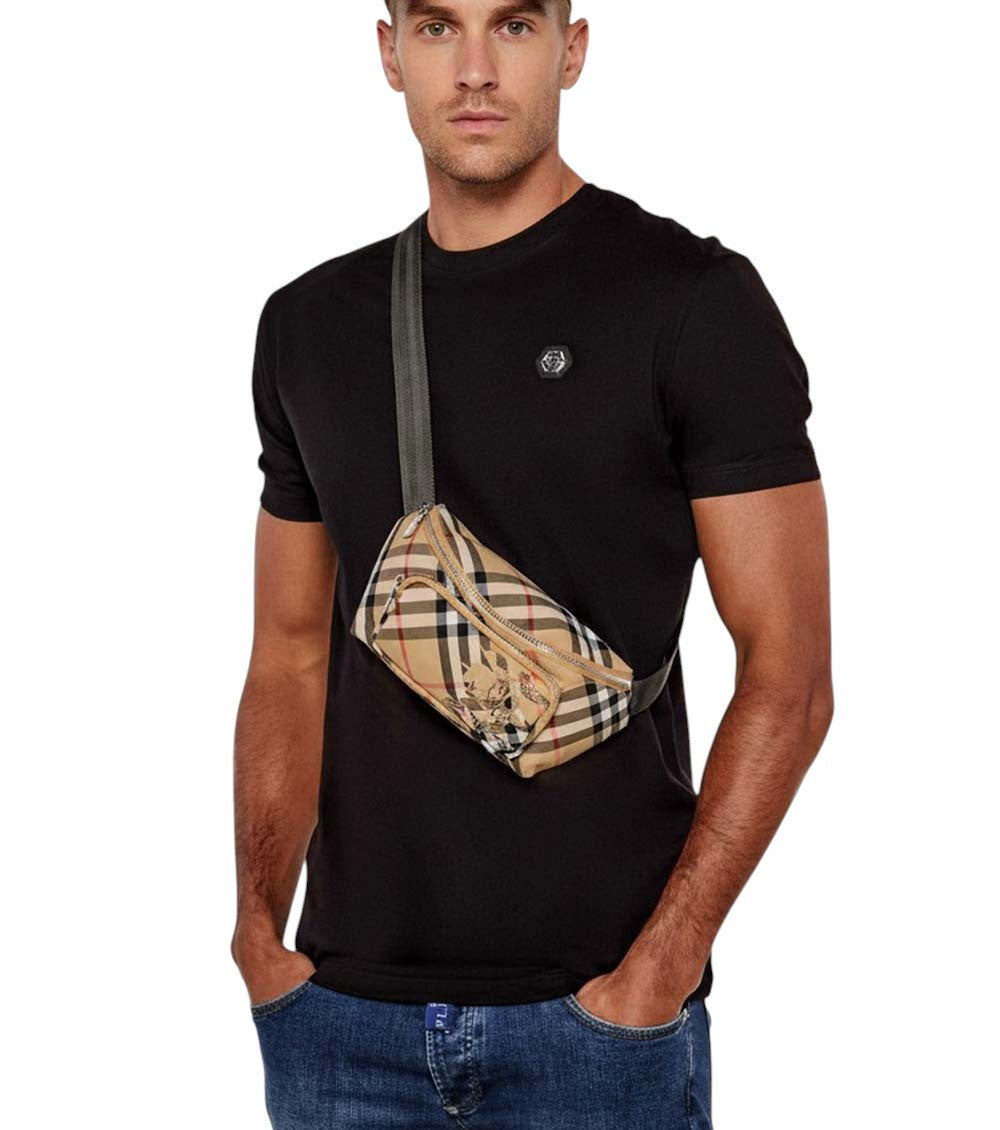Beige Check Small Crossbody Bag 5