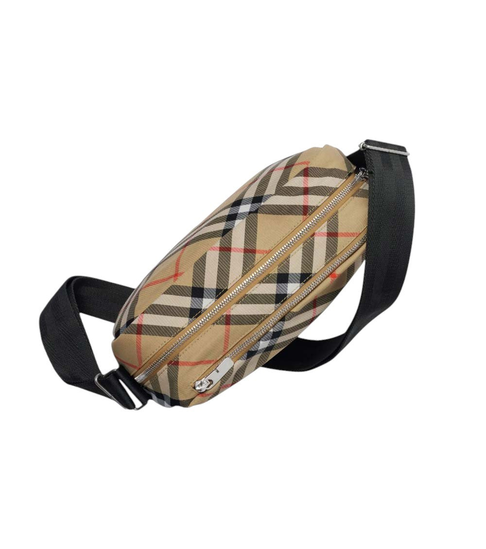 Beige Check Small Crossbody Bag 3