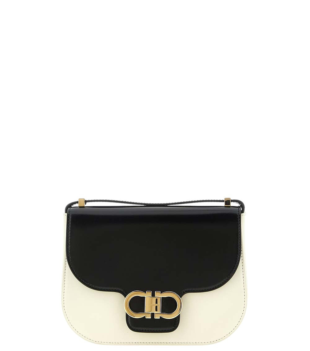 BlackWhite Double Gancini XS Crossbody Bag 1