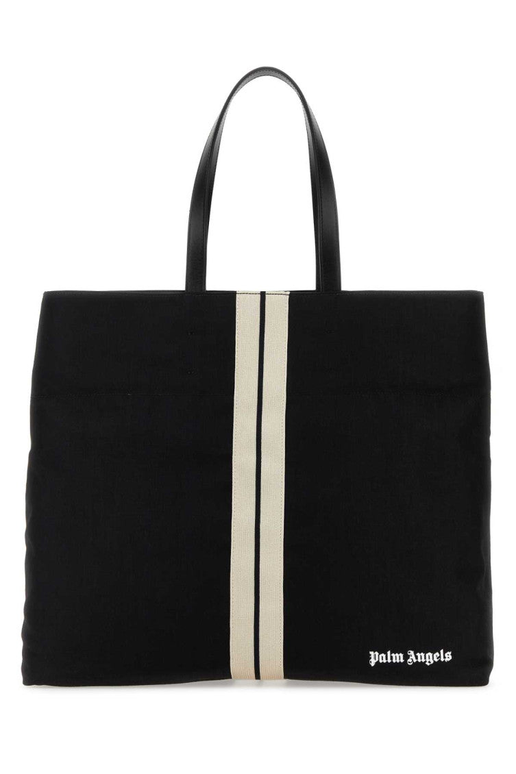 Black 'Track' Cotton Tote Bag 1