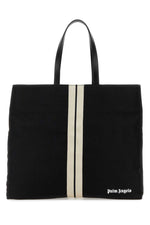 Black 'Track' Cotton Tote Bag 1