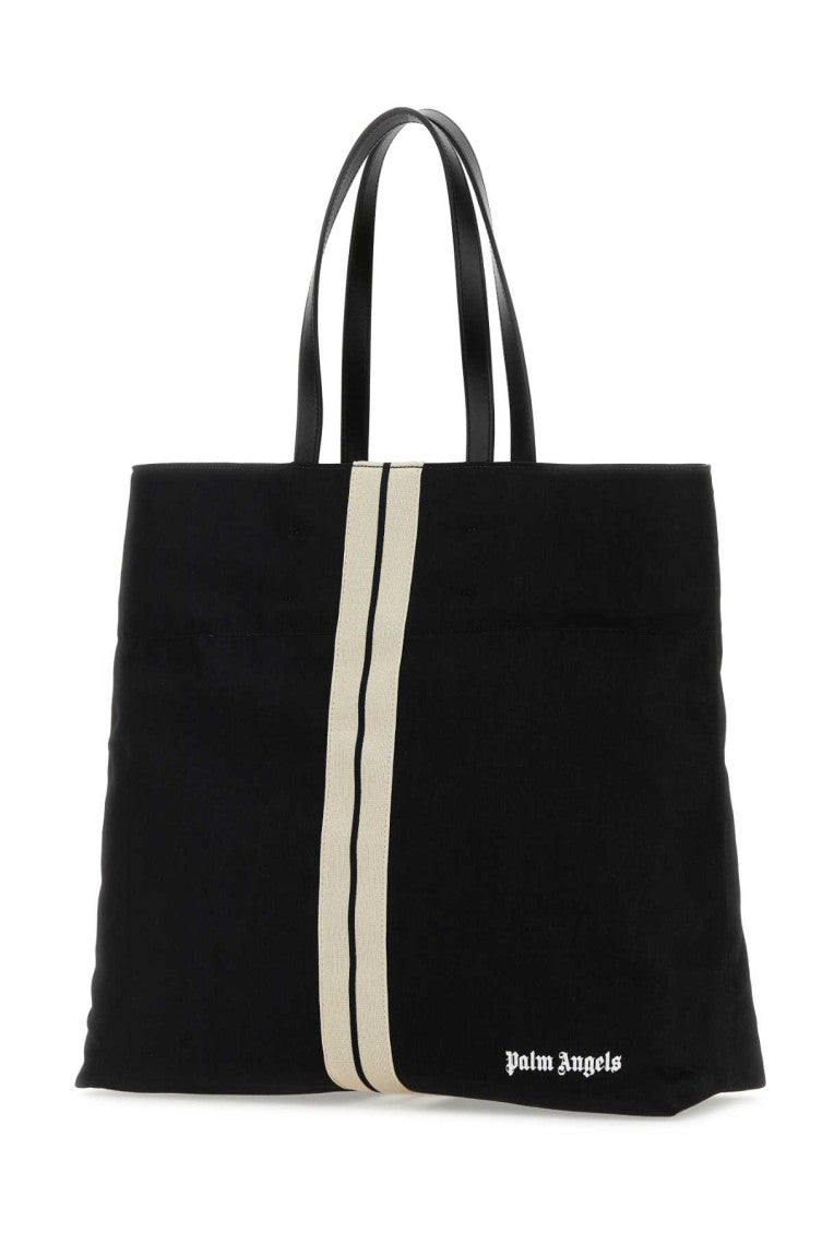 Black 'Track' Cotton Tote Bag 2