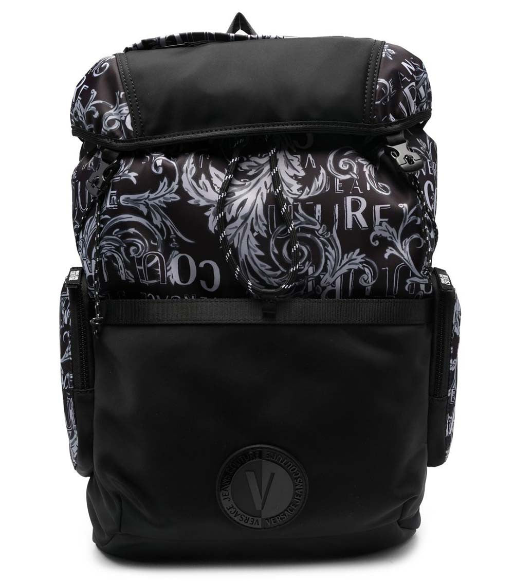 Black All Over Logo Large Backpack 1
