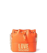 Orange Golden Logo Mini Bucket Bag 1