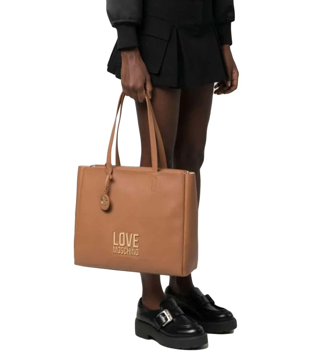 Brown Logo Plaque Large Tote 3