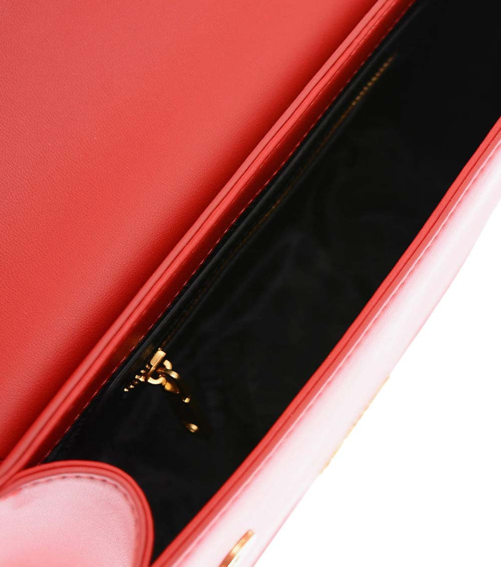 Red Clamp Medium Shoulder Bag 3