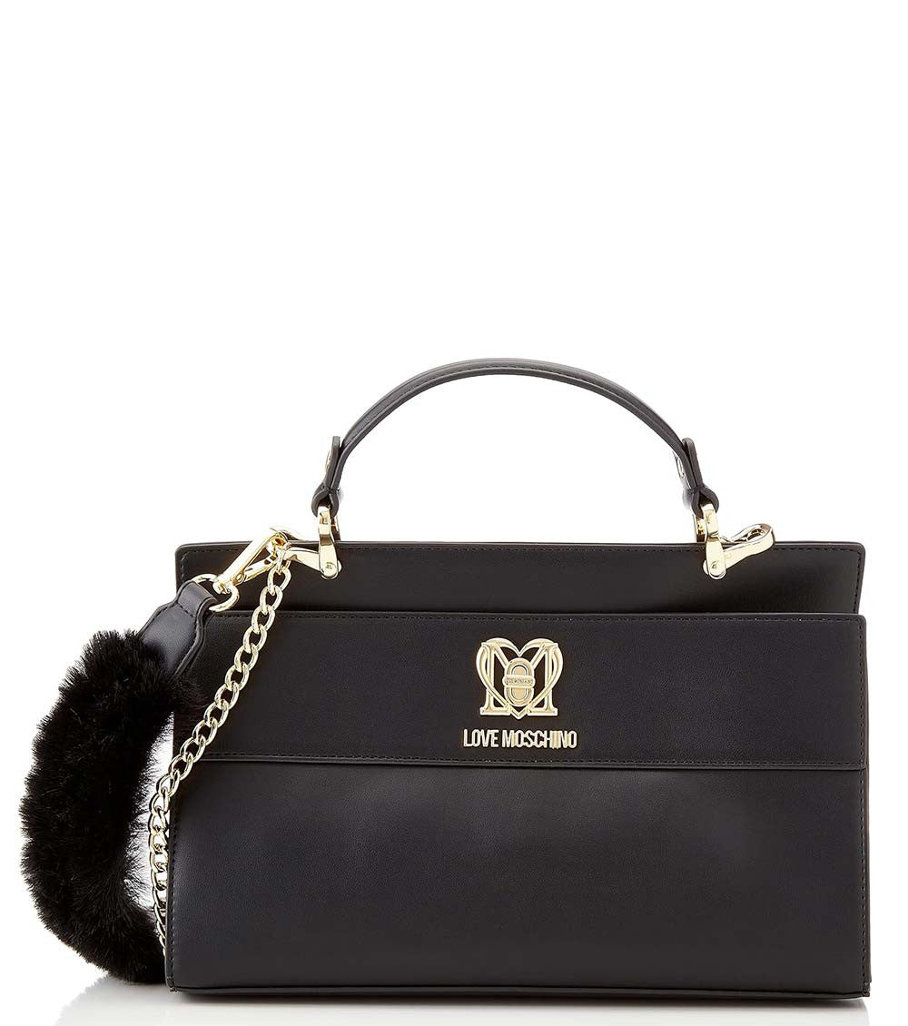 Black Logo Plaque Small Satchel 1