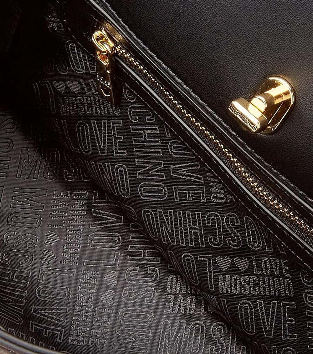 Black Logo Plaque Small Satchel 3
