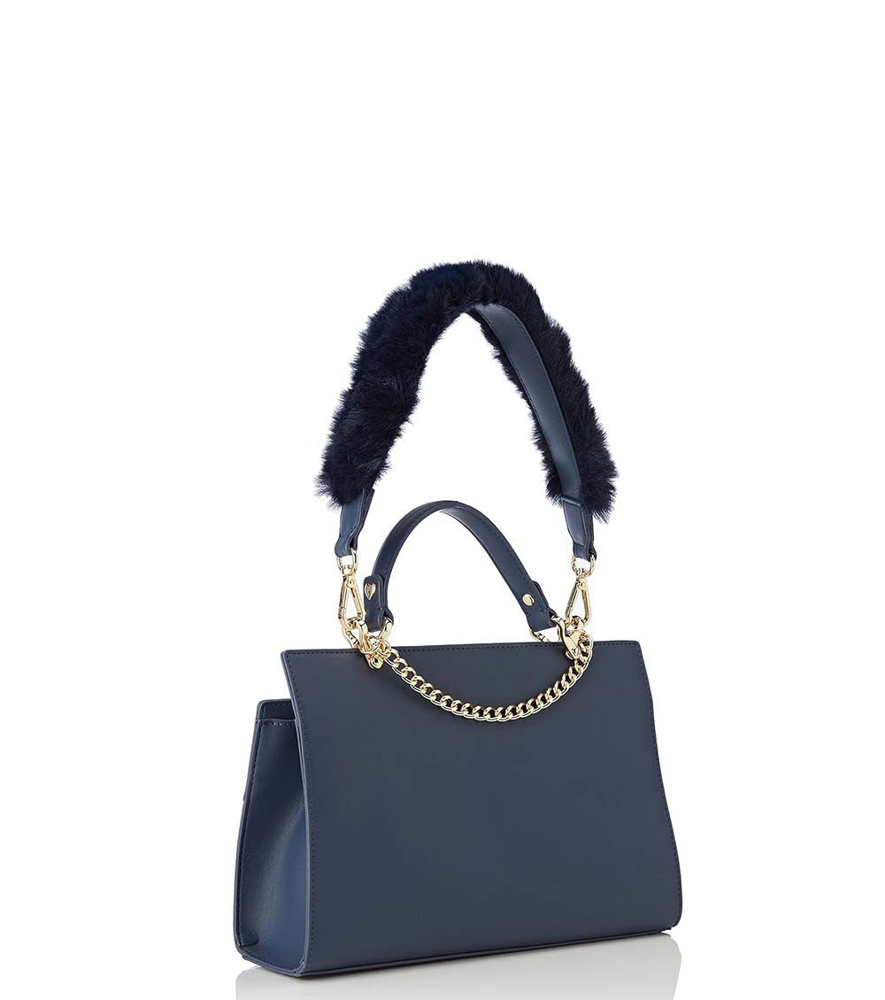 Blue Logo Plaque Small Satchel 2