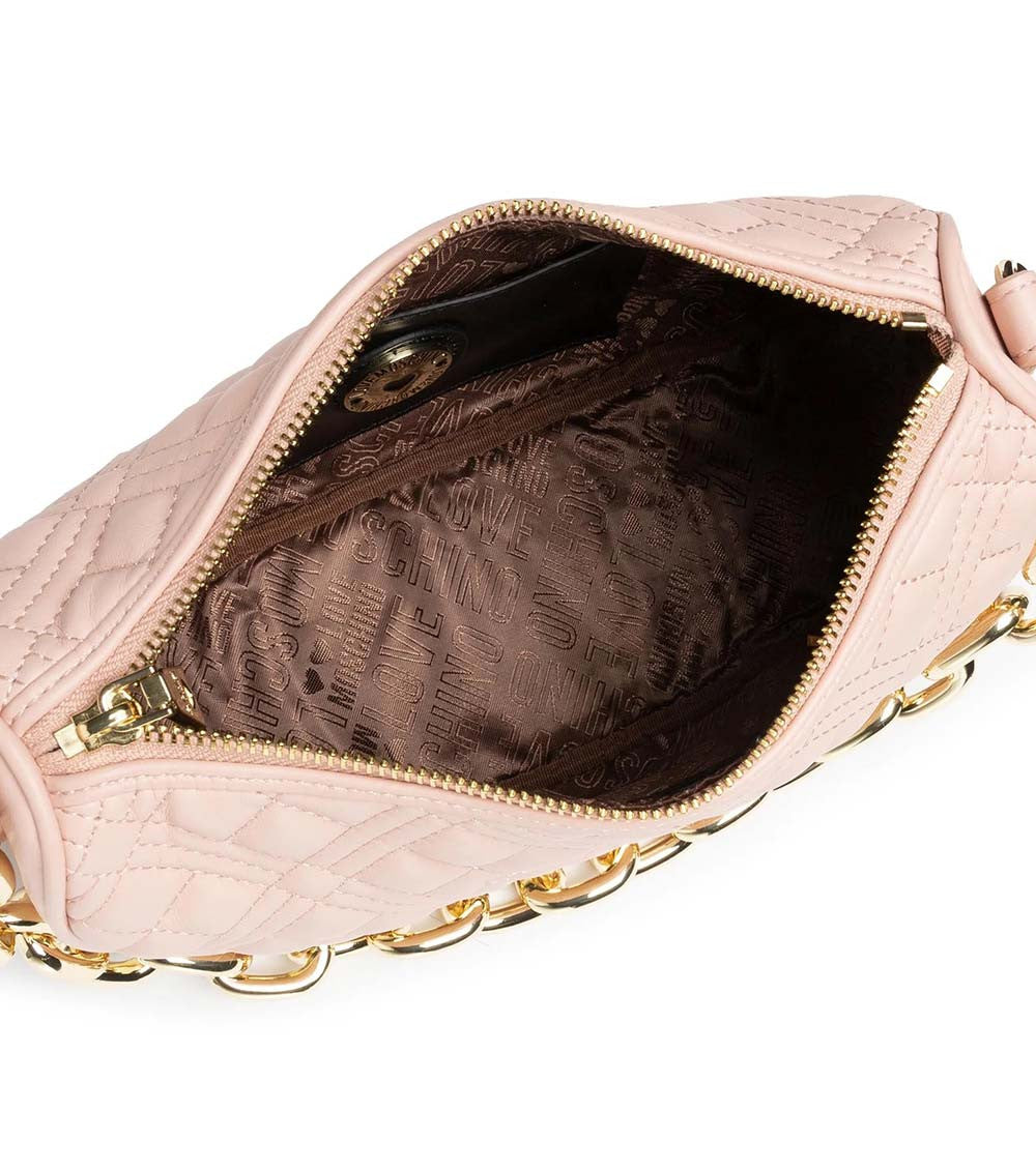 Pink Quilted Medium Shoulder Bag 3