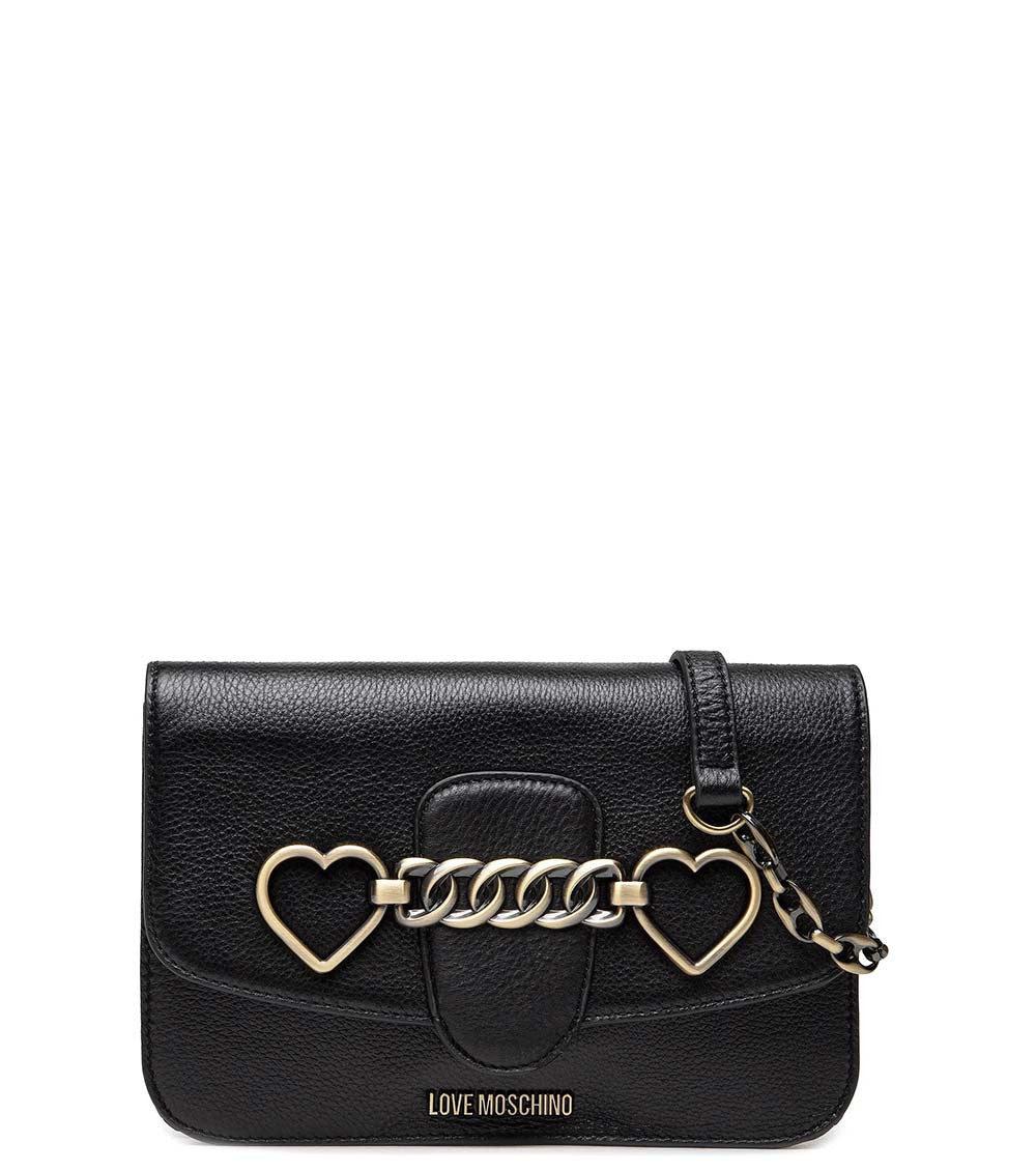 Black Heart-Charm Small Shoulder Bag 1
