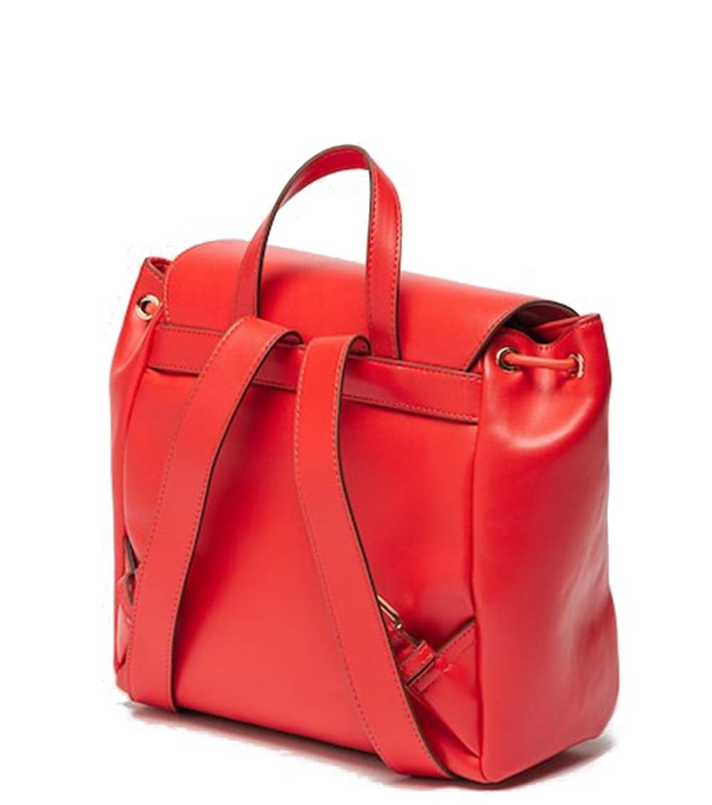 Red Golden Logo Small Backpack 2