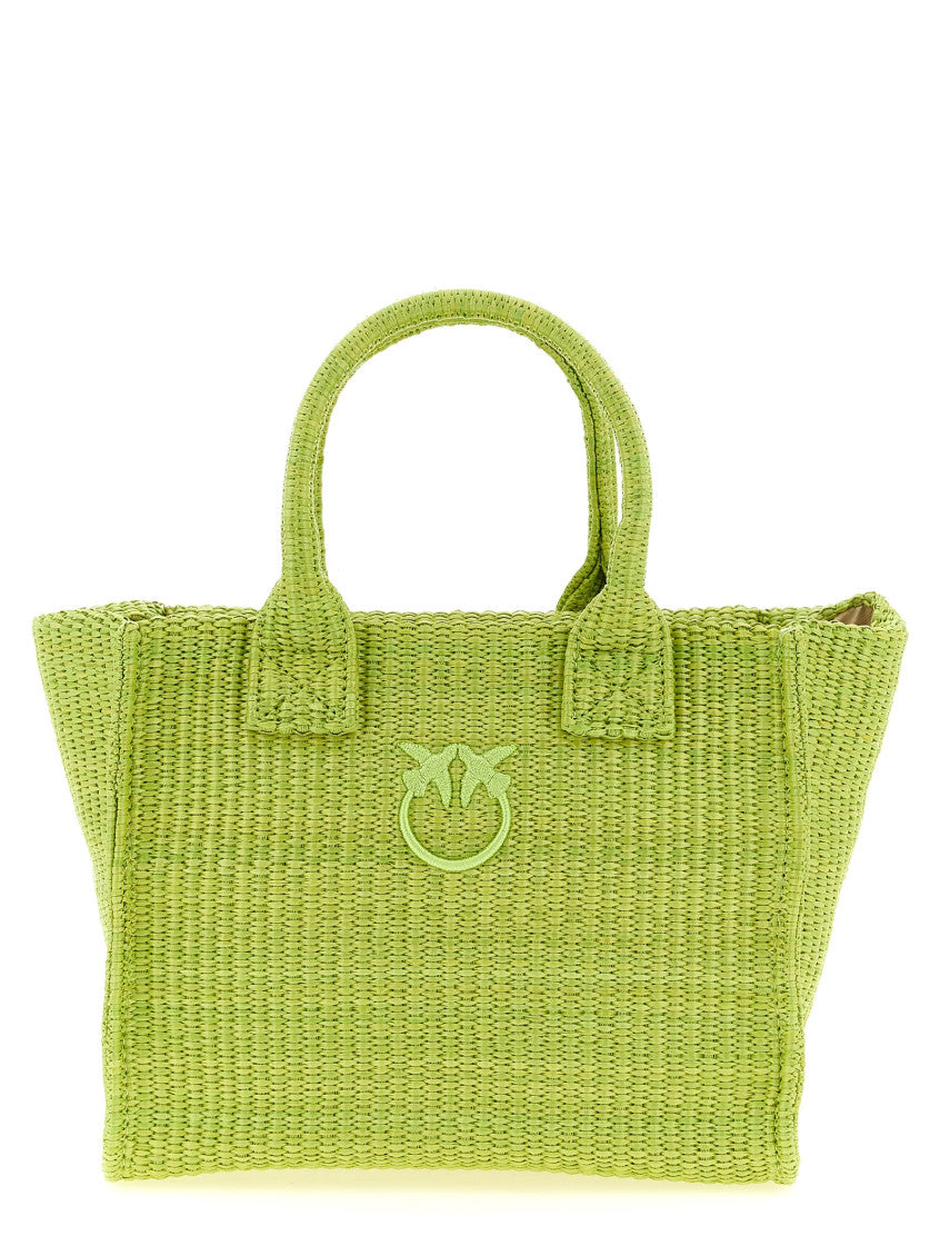 Green Love Birds Top Zip Small Tote 1