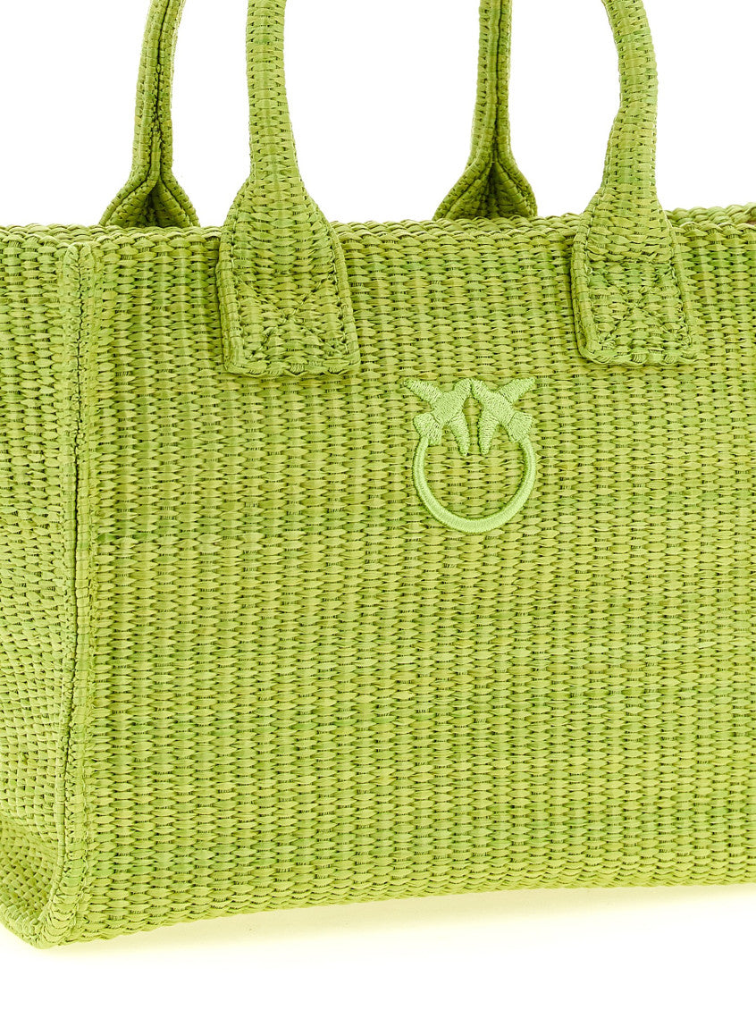 Green Love Birds Top Zip Small Tote 3