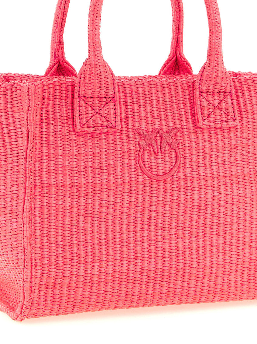 Pink Love Birds Top Zip Small Tote 3