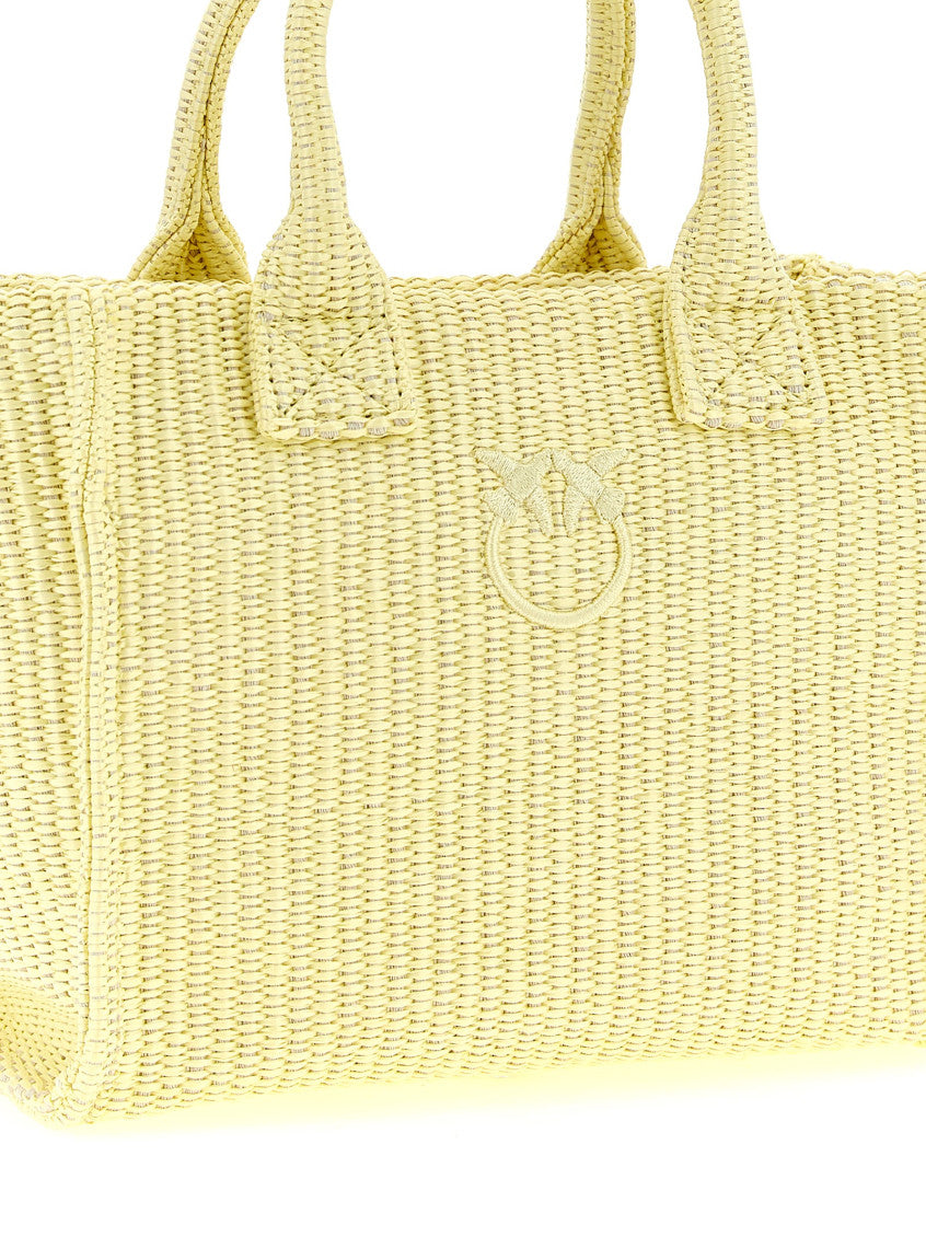 Yellow Love Birds Top Zip Small Tote 3