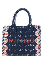 Blue Logo Top Zip Medium Tote 1