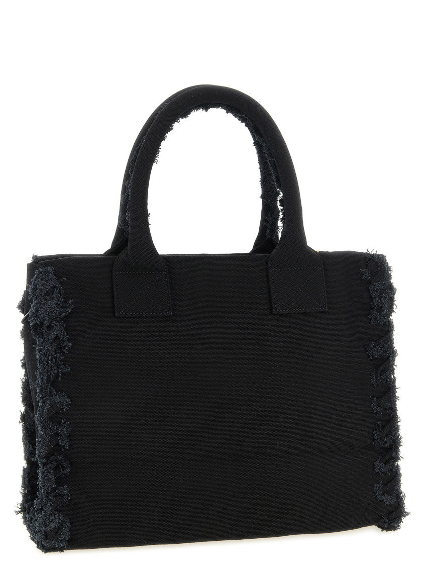 Black Logo Top Zip Medium Tote 2