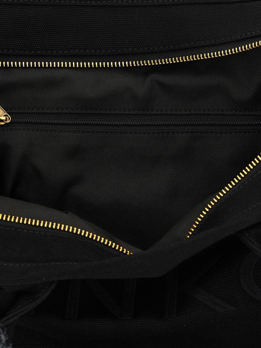 Black Logo Top Zip Medium Tote 4
