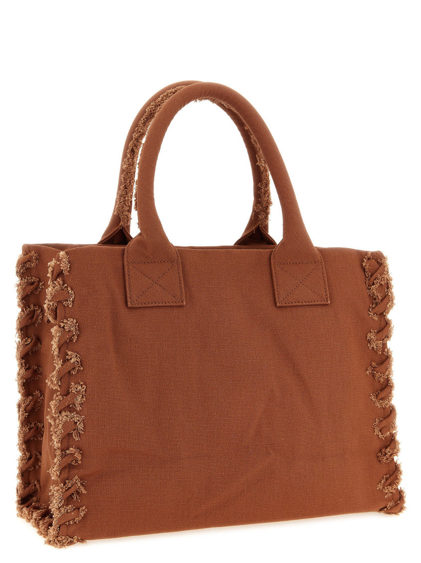 Brown Logo Top Zip Medium Tote 2
