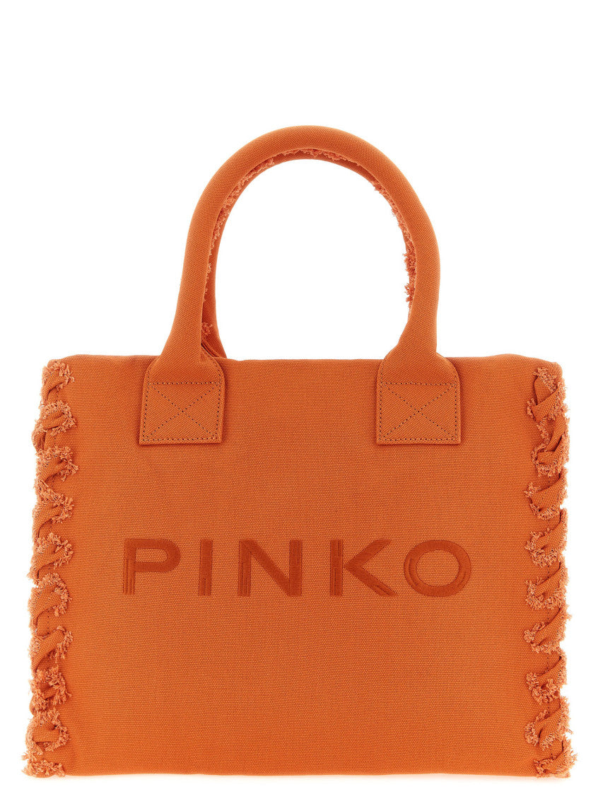 Orange Logo Top Zip Medium Tote 1