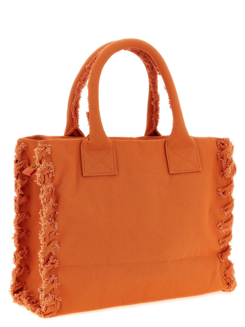 Orange Logo Top Zip Medium Tote 2