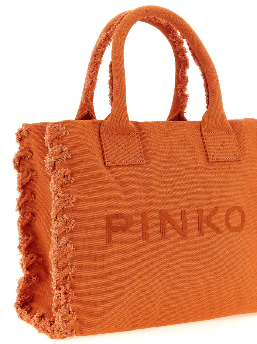 Orange Logo Top Zip Medium Tote 3