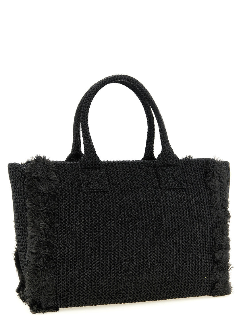 Black Logo Top Zip Medium Tote 2