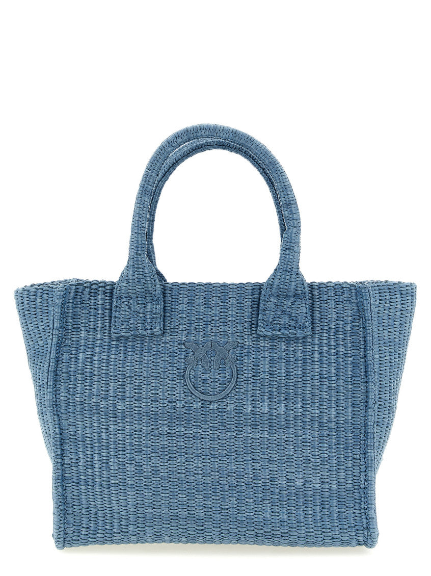 Blue Love Birds Top Zip Small Tote 1