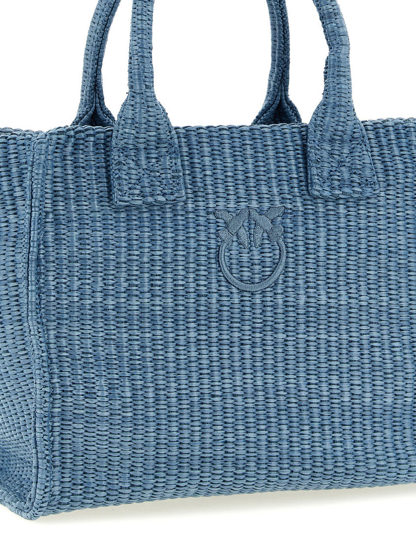 Blue Love Birds Top Zip Small Tote 3